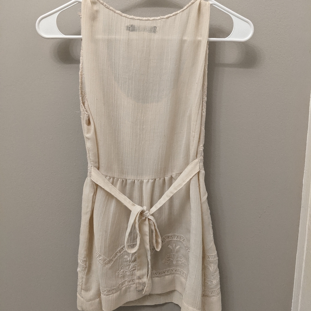 Preppy Boho Embroidered Tie Back Tank - Picture 2 of 4